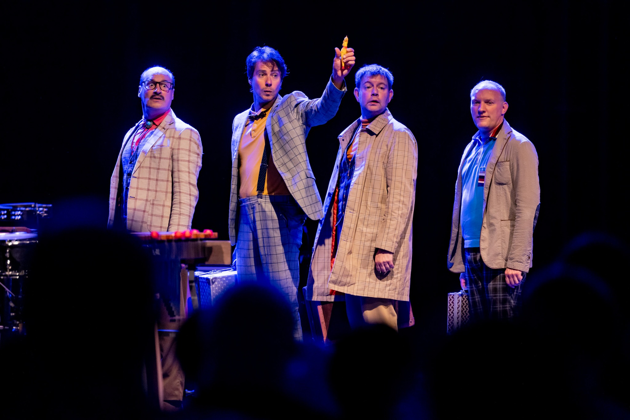 Les quatre musiciens de Quatuor Beat sur scène dans Click'n Drums